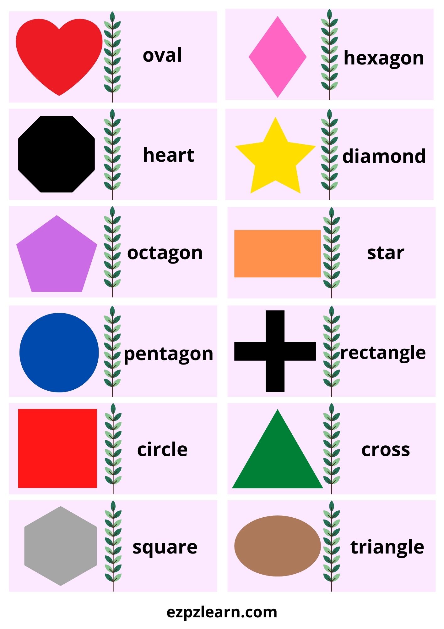 Shapes Dominoes Game With Words